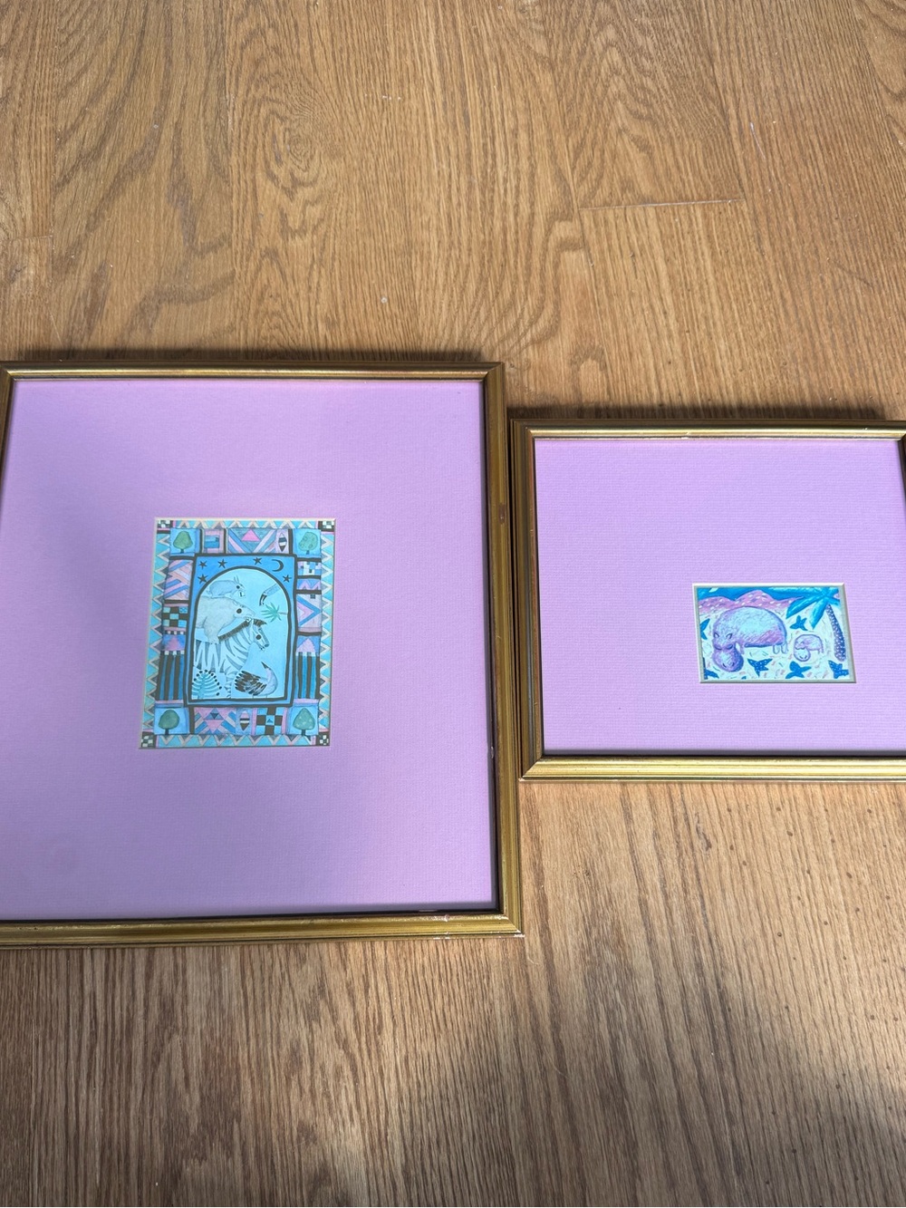 Pair of original, professionally framed artwork
